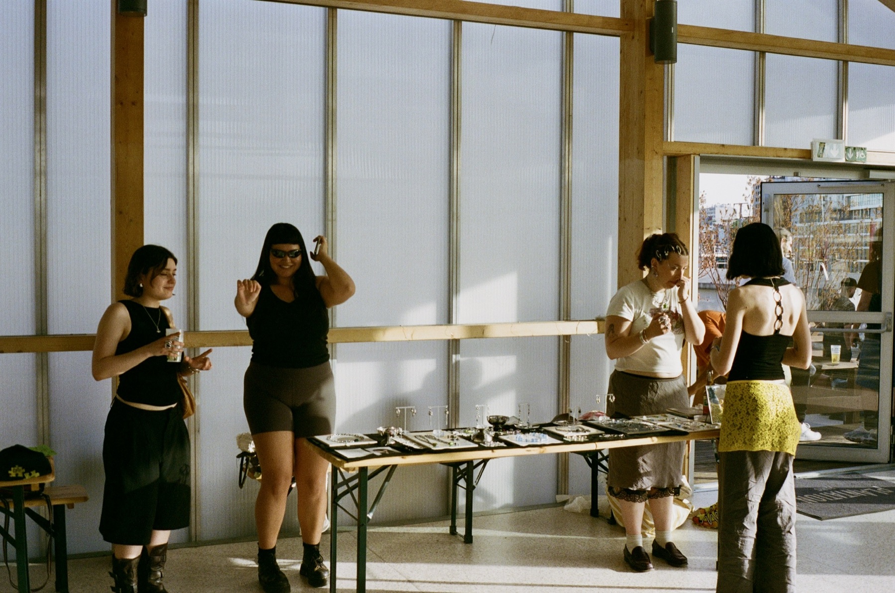 Vendor tables at the DutyFrip Rooftop Flea Market